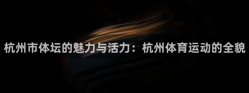 海南一竞技官网下载:杭州市体坛的魅力与活力:杭州体育运动的全